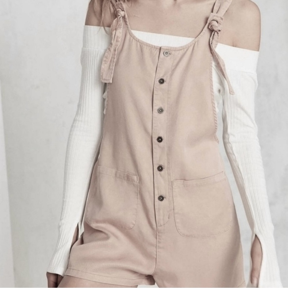 Urban Outfitters BDG Blush Tan Shortalls Romper